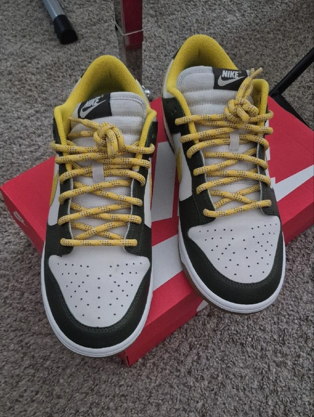 Nike Dunks  Yellow, White & Olive